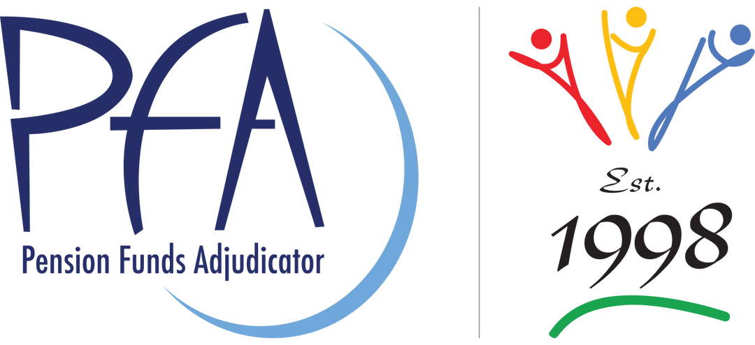 Logo with text: "PFA Pension Funds Adjudicator." Right side shows colorful abstract figures above "Est. 1998" with a green curved line below, all on a light background, reflecting a corporate voice that resonates with clients seeking trust and professionalism.